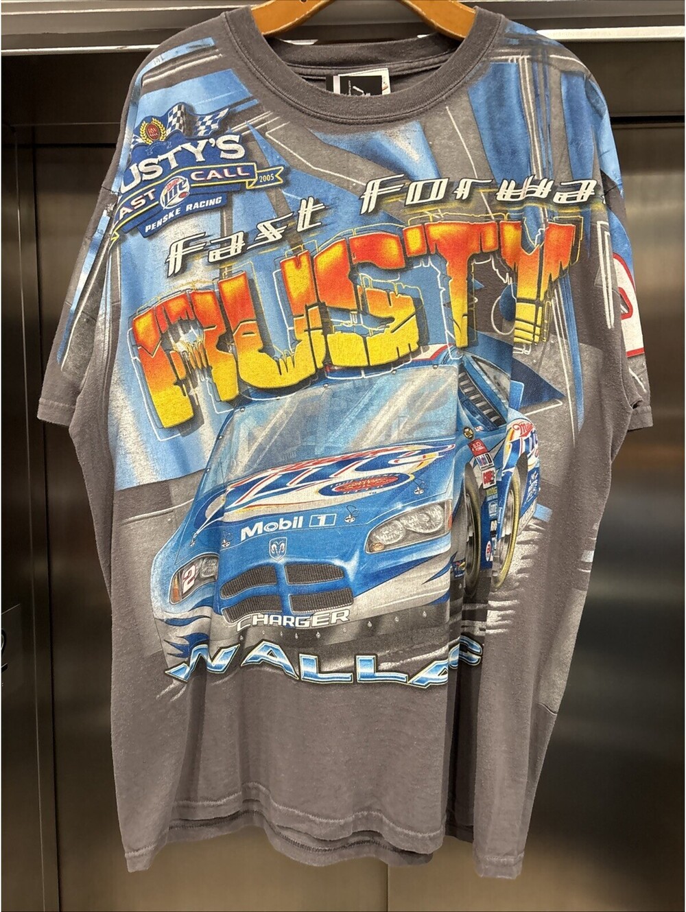 Vintage 2005 Rusty Wallace NASCAR All Over Print T Shirt